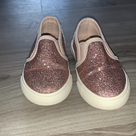 Cat and Jack Slip-on Pink Glitter Shoes 5 - Picture 2 of 7